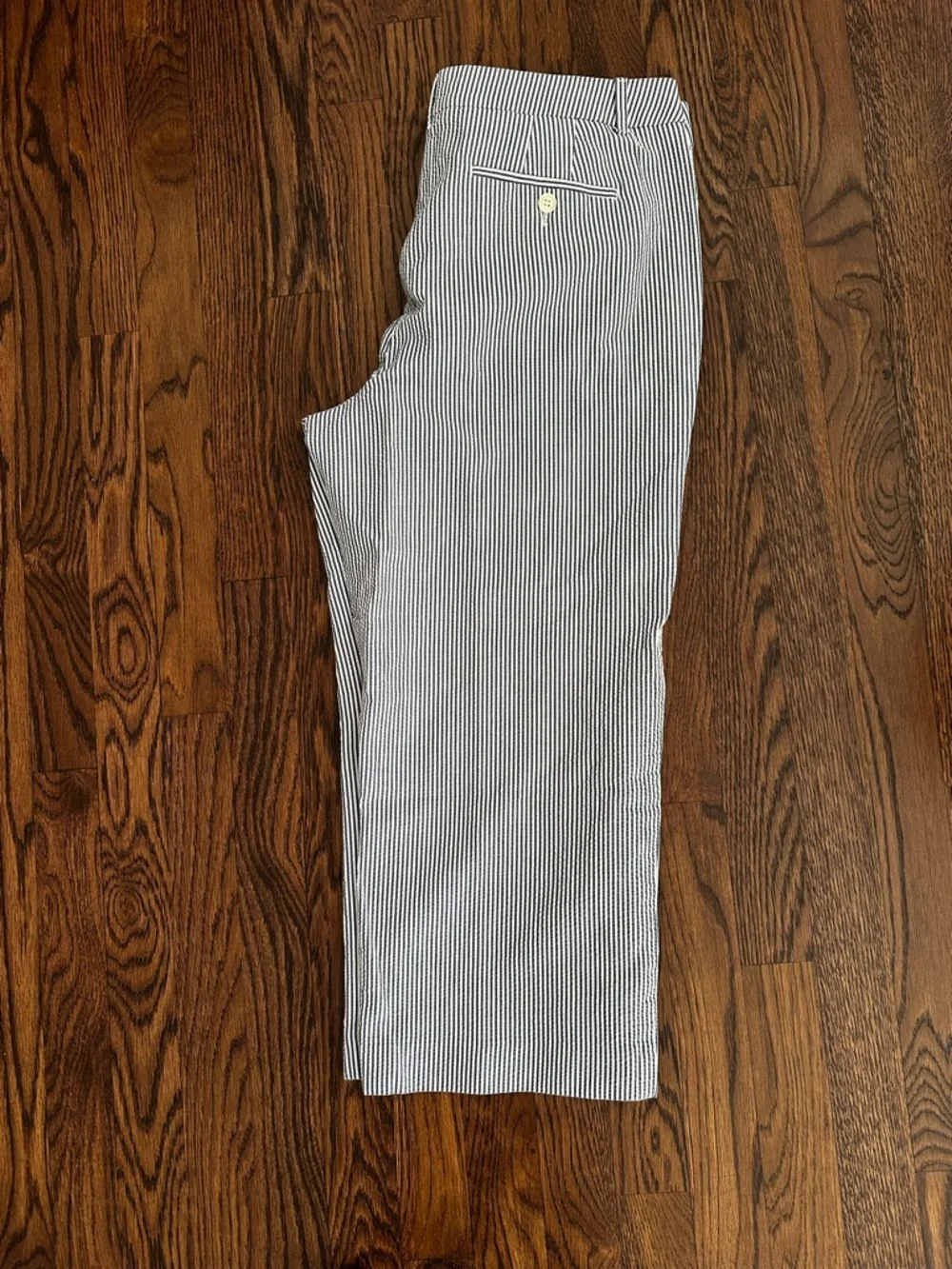 Talbots Chelsea Navy and White Striped Cotton cropped capri Pants - Picture 12 of 13